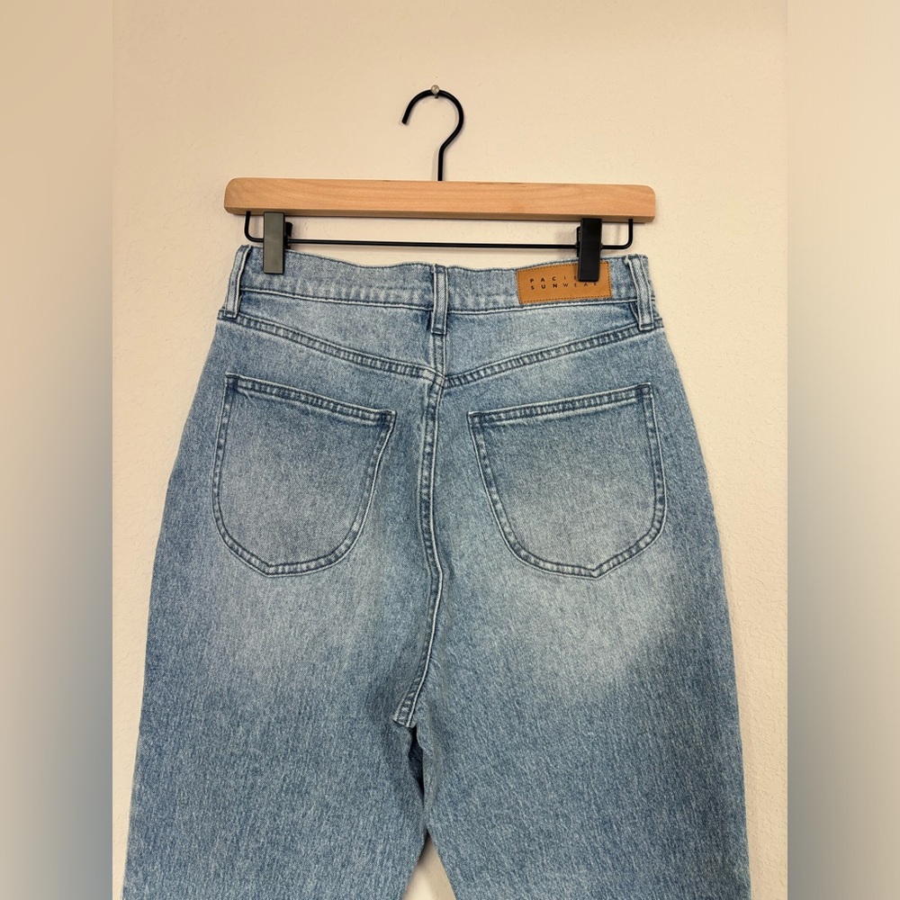 PacSun Stretch Icon High Rise Straight Leg Jeans size 27 light wash - Picture 4 of 6